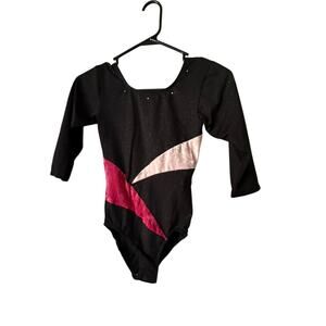 Black and pink gymnastics leotard